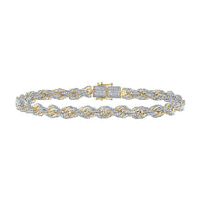 Load image into Gallery viewer, 10kt Yellow Gold Men's Round Diamond Rope Chain Bracelet - 6.5 Carat Total Weight - Splendid Jewellery