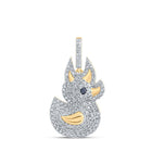 10kt Yellow Gold Men's Round Diamond Rubber Duck Charm Pendant 1 - 1/2 Cttw | Splendid Jewellery - Splendid Jewellery