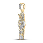 10kt Yellow Gold Men's Round Diamond Sarcophagus Mummy Pharaoh Charm Pendant - 3/8 Cttw | Splendid Jewellery - Splendid Jewellery