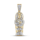 10kt Yellow Gold Men's Round Diamond Sarcophagus Mummy Pharaoh Charm Pendant - 3/8 Cttw | Splendid Jewellery - Splendid Jewellery