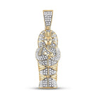 10kt Yellow Gold Men's Round Diamond Sarcophagus Mummy Pharaoh Charm Pendant - 3/8 Cttw | Splendid Jewellery - Splendid Jewellery