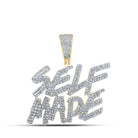 10kt Yellow Gold Men's Round Diamond Self - Made Charm Pendant - Exquisite Brilliance - Splendid Jewellery