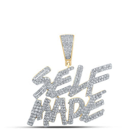 10kt Yellow Gold Men's Round Diamond Self - Made Charm Pendant - Exquisite Brilliance - Splendid Jewellery