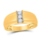 10kt Yellow Gold Men's Round Diamond Single Row Band Ring 1/4 Cttw - A Brilliant Statement of Masculine Elegance - Splendid Jewellery