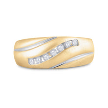 Load image into Gallery viewer, 10kt Yellow Gold Men&#39;s Round Diamond Single Row Band Ring - Sleek Elegance  Front View from Splendid Jewellery