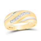 10kt Yellow Gold Men's Round Diamond Single Row Band Ring - Sleek Elegance - Splendid Jewellery