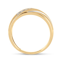 Load image into Gallery viewer, 10kt Yellow Gold Men&#39;s Round Diamond Single Row Band Ring - Sleek Elegance  Side View 2 from Splendid Jewellery