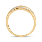 10kt Yellow Gold Men's Round Diamond Single Row Band Ring - Sleek Elegance  Side View 2 from Splendid Jewellery