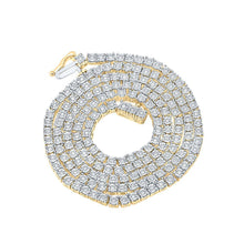 Load image into Gallery viewer, 10kt Yellow Gold Men's Round Diamond Single Row Chain Necklace - 1 - 1/4 Cttw - Splendid Jewellery