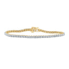 10kt Yellow Gold Men's Round Diamond Single Row Fashion Bracelet 3/8 Cttw - Exquisite Elegance - Splendid Jewellery