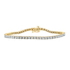 10kt Yellow Gold Men's Round Diamond Single Row Link Bracelet - 1 - 1/4 Cttw: A Dazzling Statement of Masculine Elegance - Splendid Jewellery