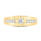 10kt Yellow Gold Men's Round Diamond Solitaire Band Ring - 1/2 Carat Total Weight - Splendid Jewellery product Top View from Splendid Jewellery