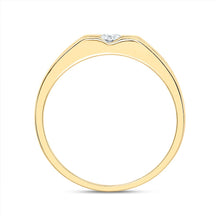 Load image into Gallery viewer, 10kt Yellow Gold Men&#39;s Round Diamond Solitaire Band Ring - 1/2 Carat Total Weight - Splendid Jewellery product Side View from Splendid Jewellery