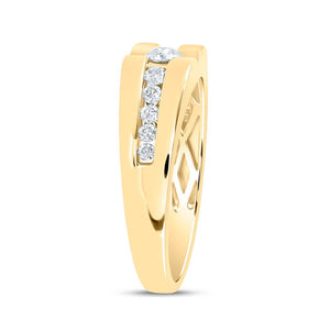 10kt Yellow Gold Men's Round Diamond Solitaire Band Ring - 1/2 Carat Total Weight - Splendid Jewellery - Splendid Jewellery