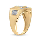 10kt Yellow Gold Men's Round Diamond Square Cluster Ring 1/3 Cttw | Exquisite Masculine Brilliance - Splendid Jewellery