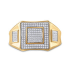 10kt Yellow Gold Men's Round Diamond Square Cluster Ring 1/3 Cttw | Exquisite Masculine Brilliance - Splendid Jewellery