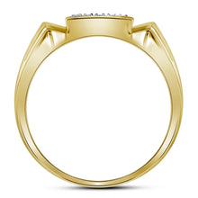 Load image into Gallery viewer, 10kt Yellow Gold Men's Round Diamond Square Cluster Ring 1/4 Cttw - A Dazzling Statement of Masculine Elegance - Splendid Jewellery
