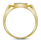 10kt Yellow Gold Men's Round Diamond Square Cluster Ring 1/4 Cttw - A Dazzling Statement of Masculine Elegance - Splendid Jewellery