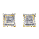 10kt Yellow Gold Men's Round Diamond Square Earrings - 1/2 Carat Total Weight - Splendid Jewellery - Splendid Jewellery