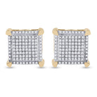 10kt Yellow Gold Men's Round Diamond Square Earrings - 1/3 Cttw | Luxurious Diamond Studs - Splendid Jewellery