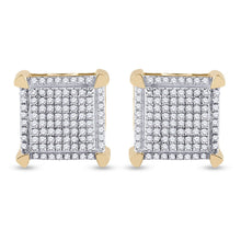 Load image into Gallery viewer, 10kt Yellow Gold Men's Round Diamond Square Earrings - 1/3 Cttw | Luxurious Diamond Studs - Splendid Jewellery