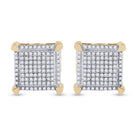 10kt Yellow Gold Men's Round Diamond Square Earrings - 1/3 Cttw | Luxurious Diamond Studs - Splendid Jewellery