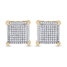 Load image into Gallery viewer, 10kt Yellow Gold Men's Round Diamond Square Earrings - 1/3 Cttw | Luxurious Diamond Studs - Splendid Jewellery