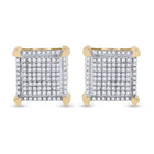 10kt Yellow Gold Men's Round Diamond Square Earrings - 1/3 Cttw | Luxurious Diamond Studs - Splendid Jewellery