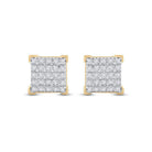 10kt Yellow Gold Men's Round Diamond Square Earrings - A Dazzling Addition to Your Collection - Splendid Jewellery