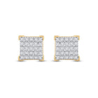 10kt Yellow Gold Men's Round Diamond Square Earrings - A Dazzling Addition to Your Collection - Splendid Jewellery