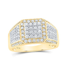 Load image into Gallery viewer, 10kt Yellow Gold Men's Round Diamond Square Ring - 1 Cttw | Splendid Jewellery - Splendid Jewellery