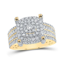 Load image into Gallery viewer, 10kt Yellow Gold Mens Round Diamond Square Ring 2 - 3/4 Cttw | Luxurious Gentlemen's Sparkling Jewel - Splendid Jewellery