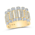 10kt Yellow Gold Mens Round Diamond Statement Band Ring 1 - 5/8 Cttw | Majestic Masculine Brilliance - Splendid Jewellery