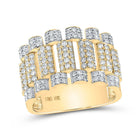 10kt Yellow Gold Mens Round Diamond Statement Band Ring 1 - 5/8 Cttw | Majestic Masculine Brilliance - Splendid Jewellery