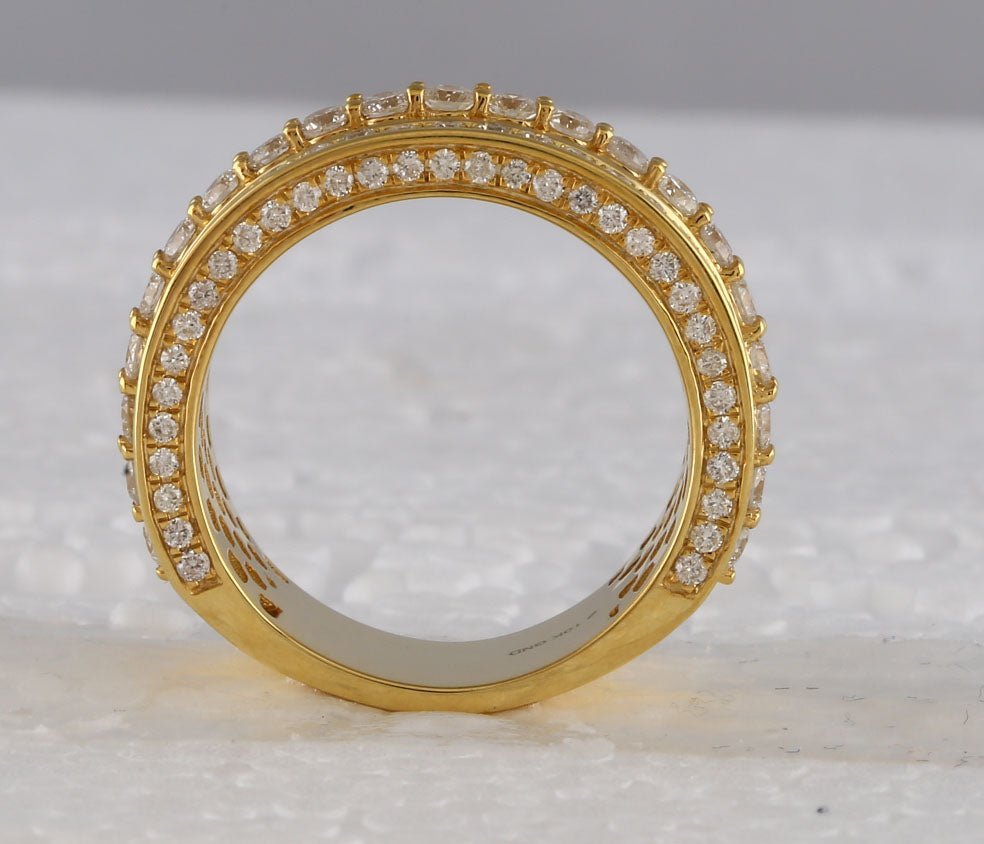 10kt Yellow Gold Mens Round Diamond Statement Band Ring 3 Cttw | Splendid Jewellery - Splendid Jewellery