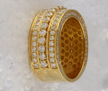 Load image into Gallery viewer, 10kt Yellow Gold Mens Round Diamond Statement Band Ring 3 Cttw | Splendid Jewellery - Splendid Jewellery