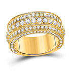 10kt Yellow Gold Mens Round Diamond Statement Band Ring 3 Cttw | Splendid Jewellery - Splendid Jewellery