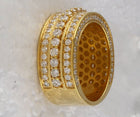 10kt Yellow Gold Mens Round Diamond Statement Band Ring 3 Cttw | Splendid Jewellery product Side View 2 from Splendid Jewellery