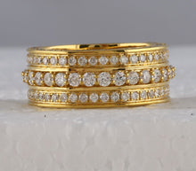 Load image into Gallery viewer, 10kt Yellow Gold Mens Round Diamond Statement Band Ring 3 Cttw | Splendid Jewellery - Splendid Jewellery