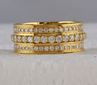 10kt Yellow Gold Mens Round Diamond Statement Band Ring 3 Cttw | Splendid Jewellery - Splendid Jewellery