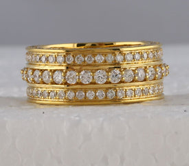 10kt Yellow Gold Mens Round Diamond Statement Band Ring 3 Cttw | Splendid Jewellery - Splendid Jewellery