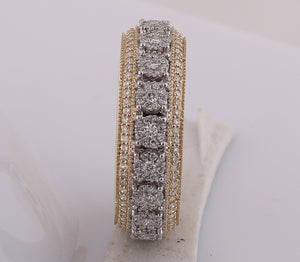 10kt Yellow Gold Men's Round Diamond Statement Cluster Band Ring - 1 - 1/4 Cttw | Splendid Jewellery - Splendid Jewellery