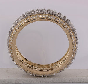 10kt Yellow Gold Men's Round Diamond Statement Cluster Band Ring - 1 - 1/4 Cttw | Splendid Jewellery - Splendid Jewellery