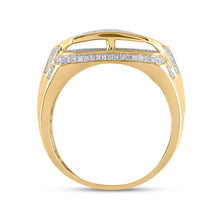 Load image into Gallery viewer, 10kt Yellow Gold Men&#39;s Round Diamond Statement Fashion Ring - 3/4 Cttw | Splendid Jewellery product Side View 2 from Splendid Jewellery