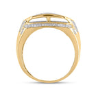 10kt Yellow Gold Men's Round Diamond Statement Fashion Ring - 3/4 Cttw | Splendid Jewellery product Side View 2 from Splendid Jewellery