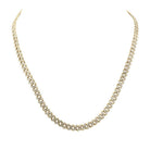 10kt Yellow Gold Men's Round Diamond Straight Cuban Link Chain Necklace - 5 Cttw | Splendid Jewellery - Splendid Jewellery
