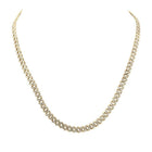 10kt Yellow Gold Men's Round Diamond Straight Cuban Link Chain Necklace - 5 Cttw | Splendid Jewellery - Splendid Jewellery