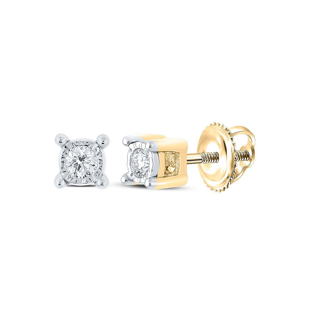 10kt Yellow Gold Men's Round Diamond Stud Earrings - A Touch of Brilliance - Splendid Jewellery
