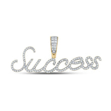 Load image into Gallery viewer, 10kt Yellow Gold Men's Round Diamond Success Charm Pendant - 1/2 Cttw | Splendid Jewellery - Splendid Jewellery