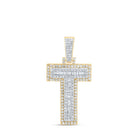 10kt Yellow Gold Men's Round Diamond T Initial Letter Charm Pendant 5/8 Cttw - Luxurious Diamond Accent Pendant for Men by Splendid Jewellery - Splendid Jewellery